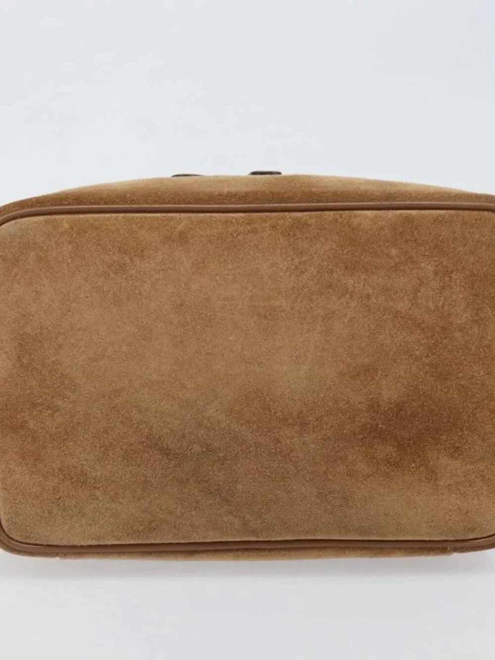 GUCCI Vanity Cosmetic Pouch Suede Brown Silver 032 1705 0140 Auth bs33363